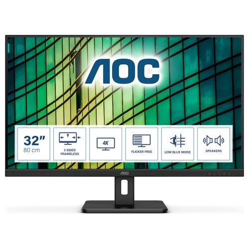 AOC Monitor 31.5" LED VA Essential-line U32E2N 3840x2160 4K Ultra HD Tempo di Risposta 4 ms