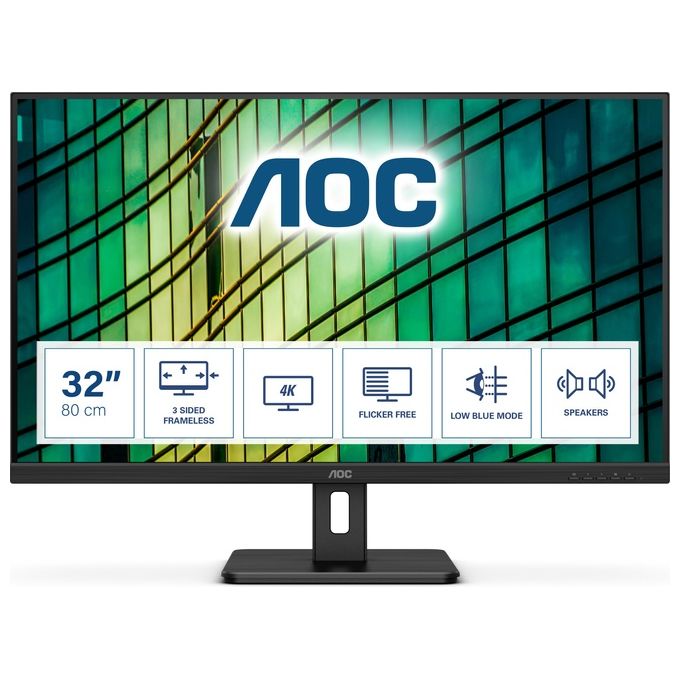 AOC Monitor 31.5'' LED VA Essential-line U32E2N 3840x2160 4K Ultra HD Tempo di Risposta 4 ms