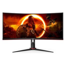 Gaming CU34G2XP - WQHD Curved Monitor da 34 pollici, 180 Hz, FreeSync Prem., HDR400 (3440x1440, 1ms GtG, HDMI, DisplayPort, USB Hub) nero-rosso
