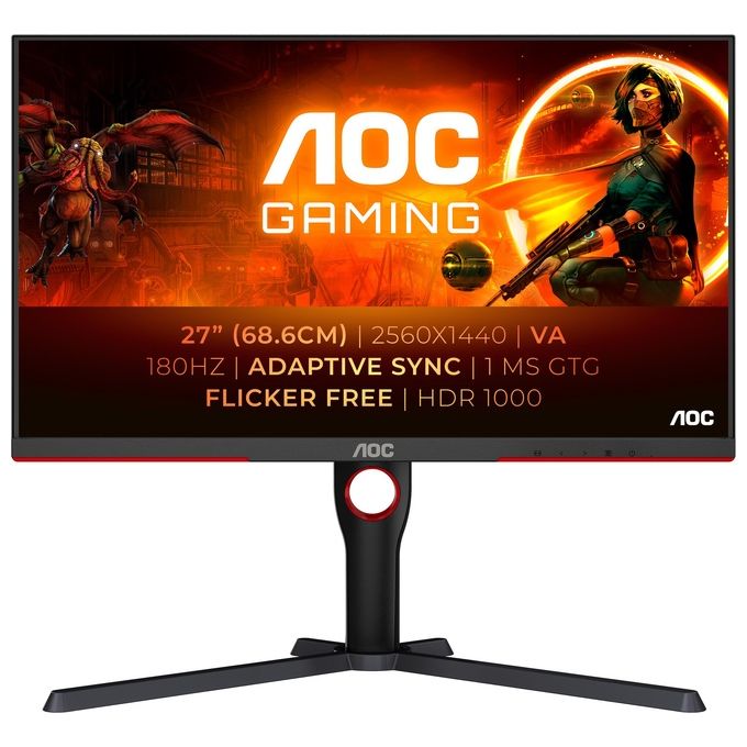 Image of AOC G3 Q27G3XMN Monitor PC 27'' 2560x1440 Pixel 2K Ultra HD LED Nero