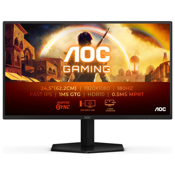 Aoc 25G42E Monitor PC 24,5" Full HD IPS 180 Hz (Nero - Rosso)