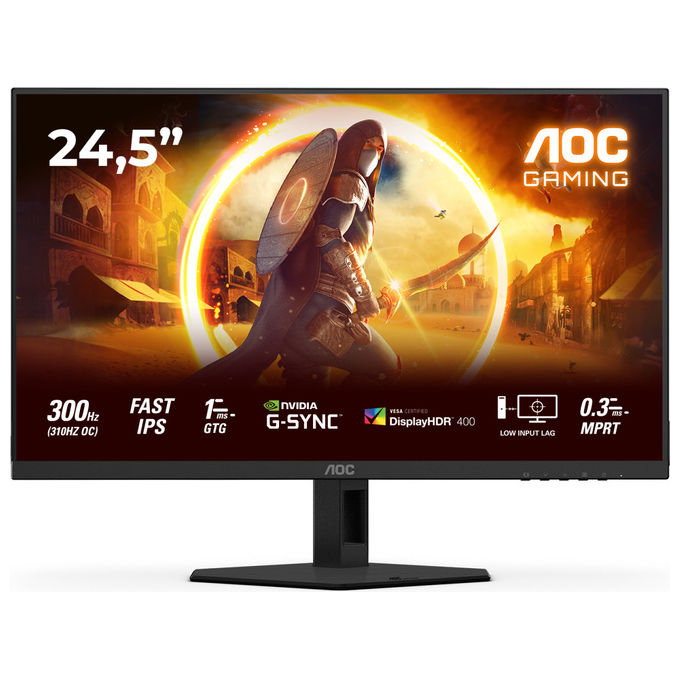 Aoc G4 25G4SRE Monitor Gaming 24.5'' Full HD 310Hz IPS Nero-Rosso