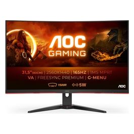 Monitor Gaming 31.5" CQ32G2SE/BK 2560x1440 Pixel 2k Ultra Hd Tempo di Risposta 1 ms Frequenza di aggiornamento 165 (Hz) Nero/Rosso