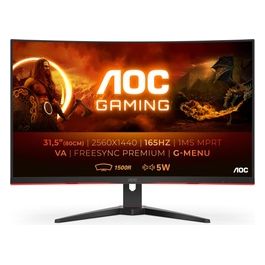 Monitor Gaming 31.5" CQ32G2SE/BK 2560x1440 Pixel 2k Ultra Hd Tempo di Risposta 1 ms Frequenza di aggiornamento 165 (Hz) Nero/Rosso