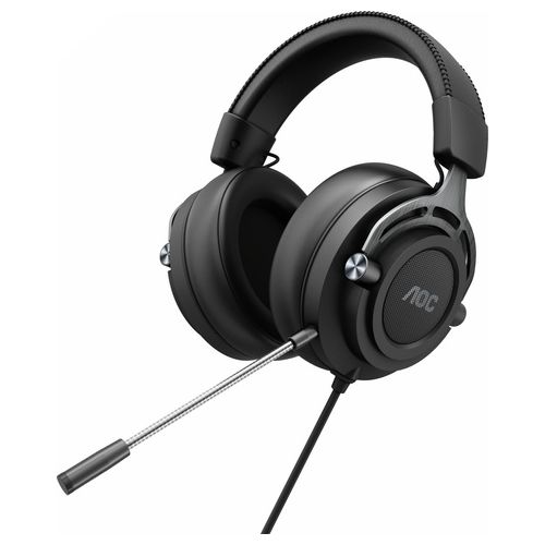 AOC GH200 Cuffie Over-Ear da Gaming con Audio Stereo da 3.5mm e Microfono Nero