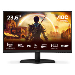Monitor Gaming Curvo 24" Full Hd 180Hz Nero Rosso