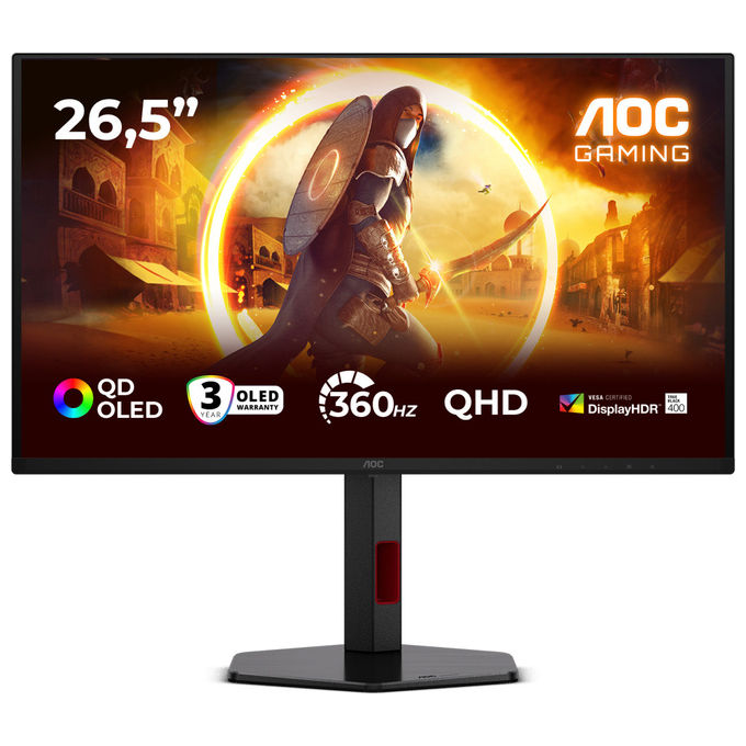Aoc G4 Q27G4SDR Monitor PC 26,5" Quad HD OLED 360 Hz (Nero - Rosso)