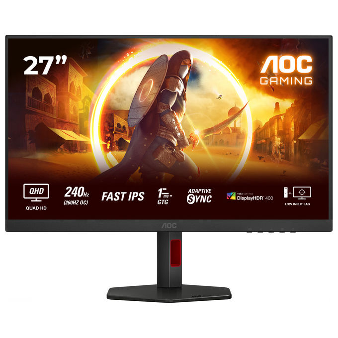 Aoc Q27G4ZR Monitor PC 27" Quad HD IPS 260 Hz (Nero - Rosso)