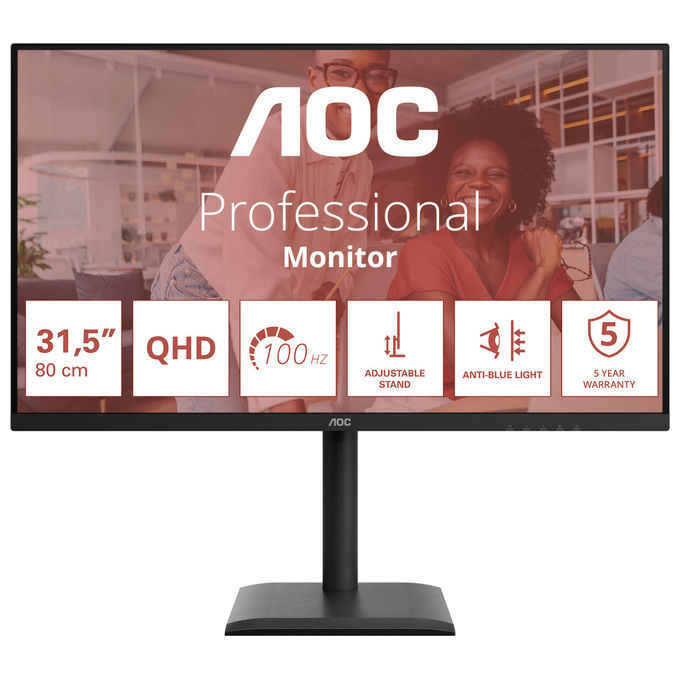 Aoc Q32E4U Monitor PC 31,5" Quad HD IPS 100 Hz (Nero)