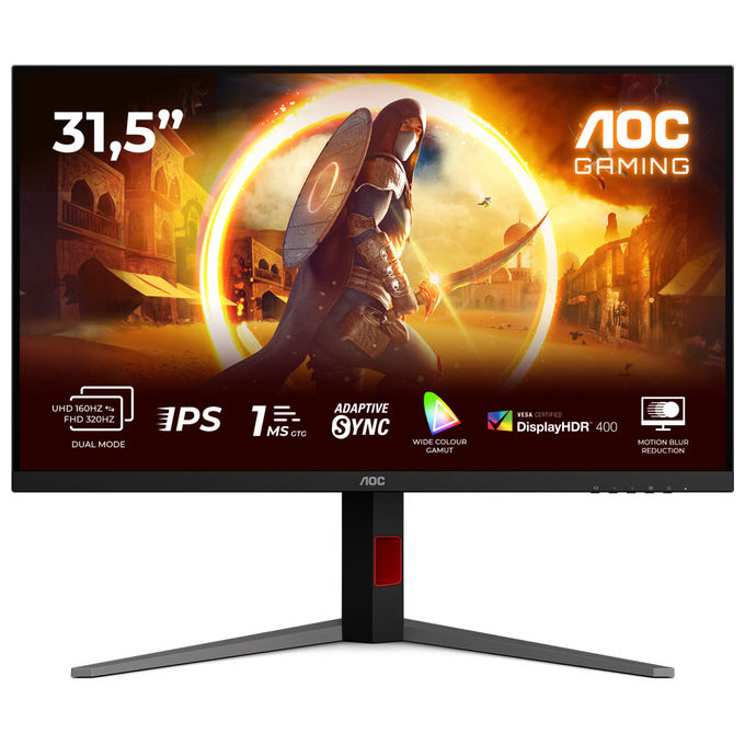 AOC U32G4U Monitor PC 4K Ultra HD 31.5'' 1 ms Nero e Rosso