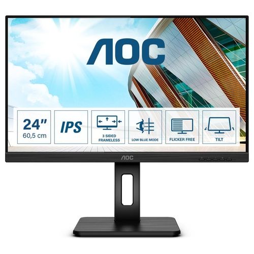 AOC Monitor 23.8" LED IPS Q24P2Q 2560 x1440 QHD Tempo di risposta 4 ms