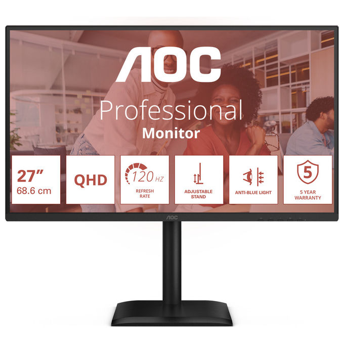 Aoc Q27E4U Monitor PC 27" Quad HD IPS 120 Hz (Nero)