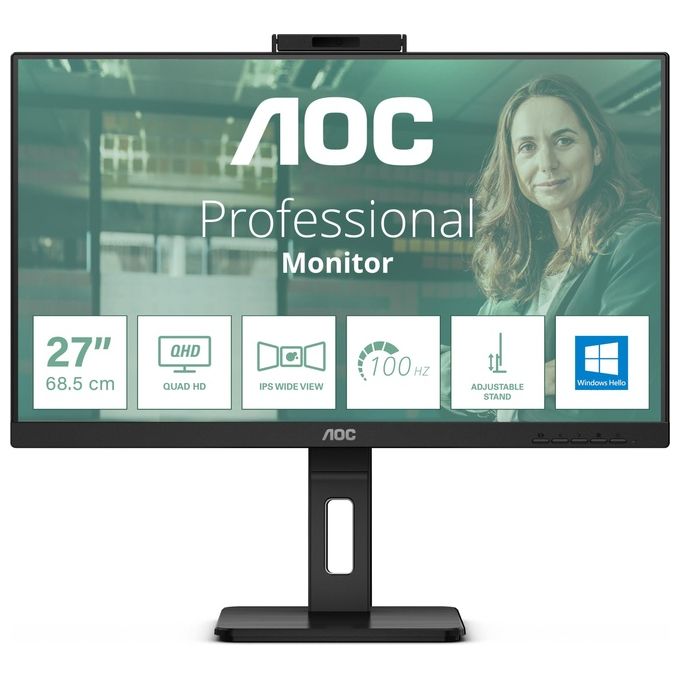 immagine di Aoc Q27P3CW Monitor PC 27" Quad HD IPS (Nero)