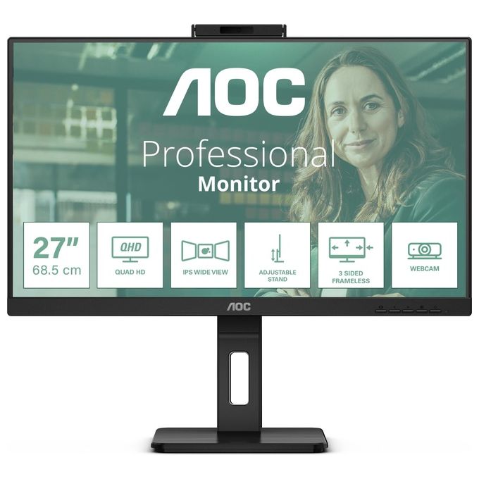 Aoc Q27P3QW Monitor PC 27" Quad HD IPS 100 Hz (Nero)