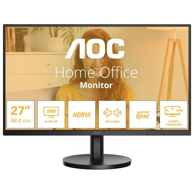 Image of AOC U27B3A Monitor Ultra HD da 27'' Altoparlanti HDR10 3840x2160 Nero