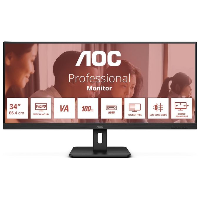 Aoc U34E2M Monitor PC 34" Quad HD VA 100 Hz (Nero)