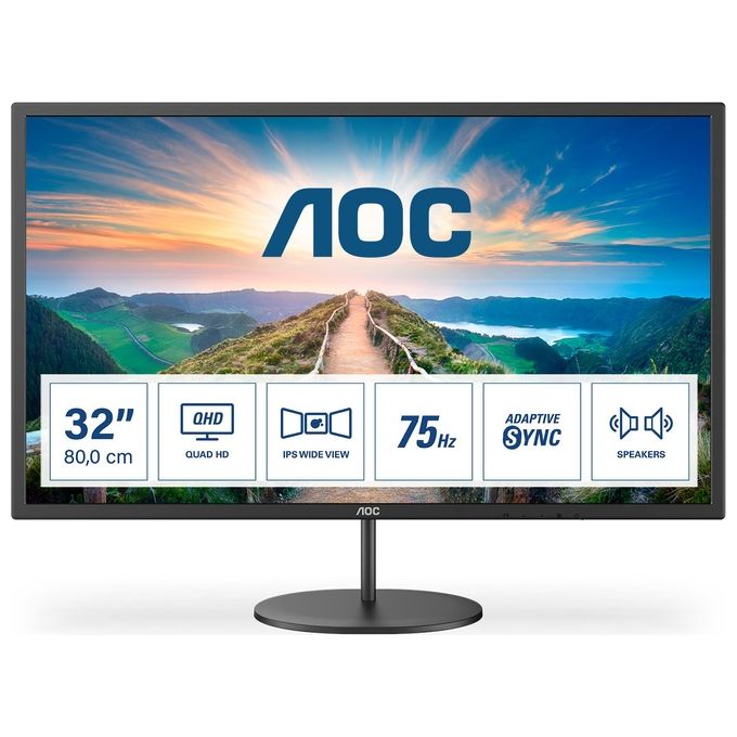 AOC Monitor 31.5" LED IPS Q32V4 2560x1440 2K Ultra HD Tempo di Risposta 4 ms