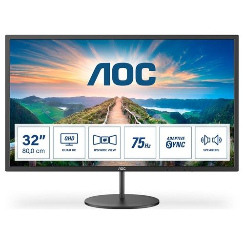 AOC Monitor 31.5" LED IPS Q32V4 2560x1440 2K Ultra HD Tempo di Risposta 4 ms