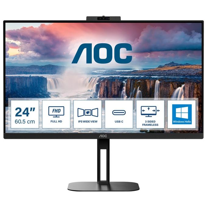 Image of AOC V5 24V5CW Monitor Pc 23.8'' 1920x1080 Pixel Full Hd Led Nero