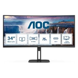 AOC V5 CU34V5C Monitor Pc 34" 3440x1440 Pixel Wide Quad Hd Led Nero