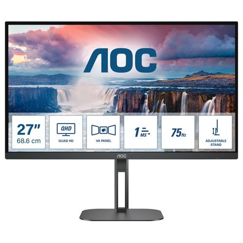 AOC V5 Q27V5N Monitor Pc 27" 2560x1440 Pixel Quad HD Led Nero