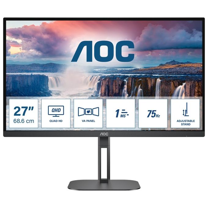 AOC V5 Q27V5N Monitor Pc 27'' 2560x1440 Pixel Quad HD Led Nero