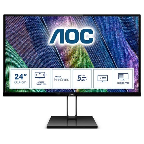 AOC Monitor 23.8" LED IPS Value Line 24V2Q 1920 x 1080 Full HD Tempo di Risposta 5 ms
