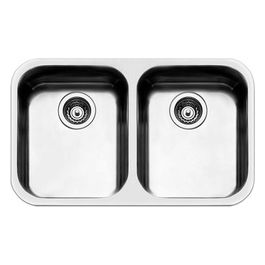 FE4040UBC Serie Ferrara Lavello Inox spazzolato da incasso Sottopiano 2 Vasche 76x45cm