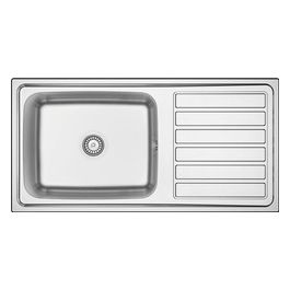 Left Drainer Spazzolato Lavello Vasca Saldata