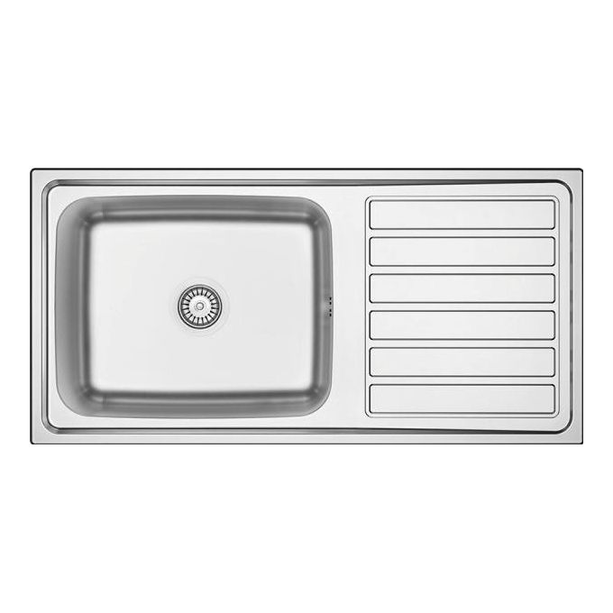 Apell Right Drainer Spazzolato Lavello Vasca Saldata