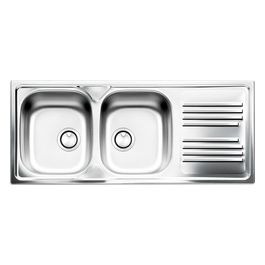 TM1162ILBC Serie Atmosfera Lavello Acciaio Prelucidato da Incasso Gocciolatoio a Sinistra 2 Vasche 116x50cm