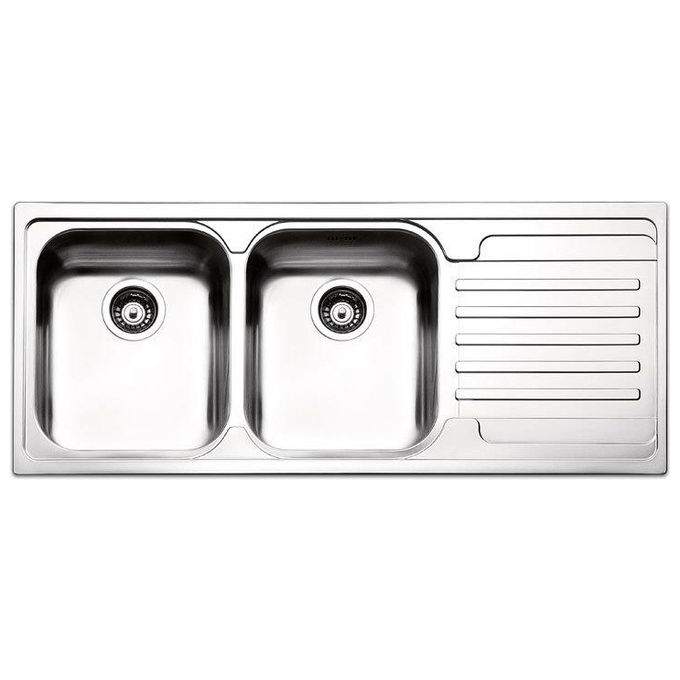Apell VE1162IRAC Serie Venezia Lavello da Incasso 116x50cm 2 Vasche a Sinistra Gocciolatoio Destro Acciaio Inox Antigraffio