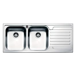 VE1162IRBC Lavello Cucina Incasso 2 Vasche con Gocciolatoio Dx Acciaio finitura Spazzolata Serie Venezia