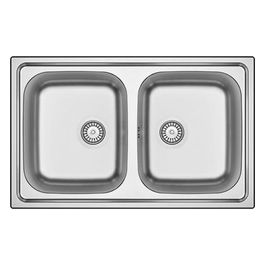 VE862IBC Lavello da Incasso 2 Vasche 86 x 50 cm Acciaio Inox Serie Venezia