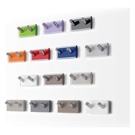 Gancio Appendiabiti Rainbow Grigio/Argento Resina 4x8x3,1 Cm