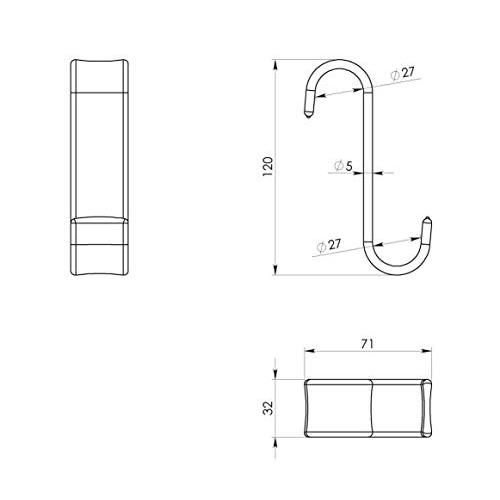 GANCIO APPENDIABITI BIANCO PER TERMOARREDO, MERLINO