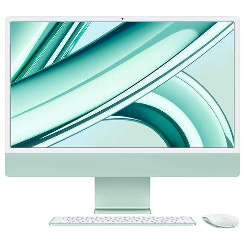 Apple Computer Desktop All-in-One iMac con Chip M3 CPU 8-Core GPU 10-Core Display Retina 4.5K 24" 8Gb di Memoria Unificata 256Gb di Archiviazione Ssd Accessori in Tinta Color Verde