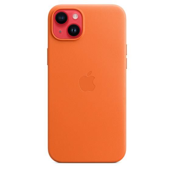 Apple Cover con MagSafe in Pelle Arancione per iPhone 14