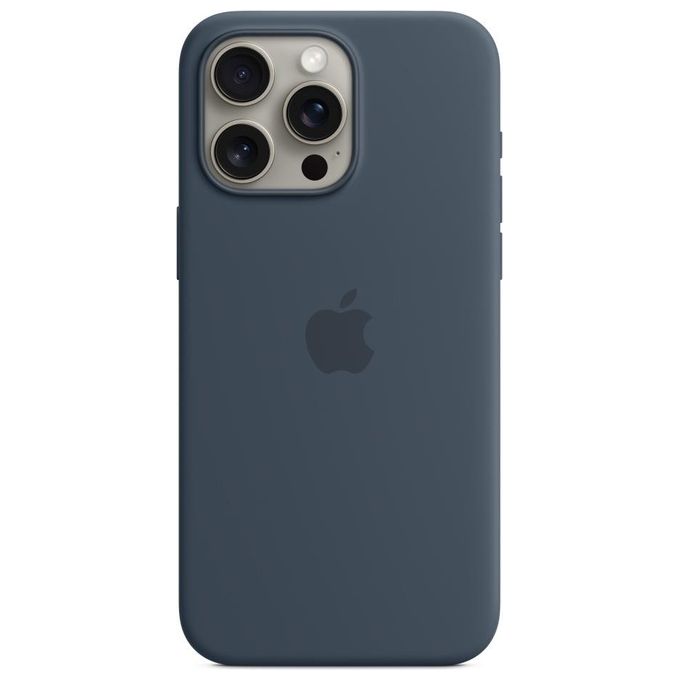 Apple Custodia MagSafe in Silicone per iPhone 15 Pro Max Blu Tempesta ???????