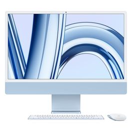 Apple iMac con Chip M3 CPU 8-core GPU 8-core Display Retina 4.5K 24" 8Gb Hd 256Gb SSD Accessori in Tinta Color Azzurro