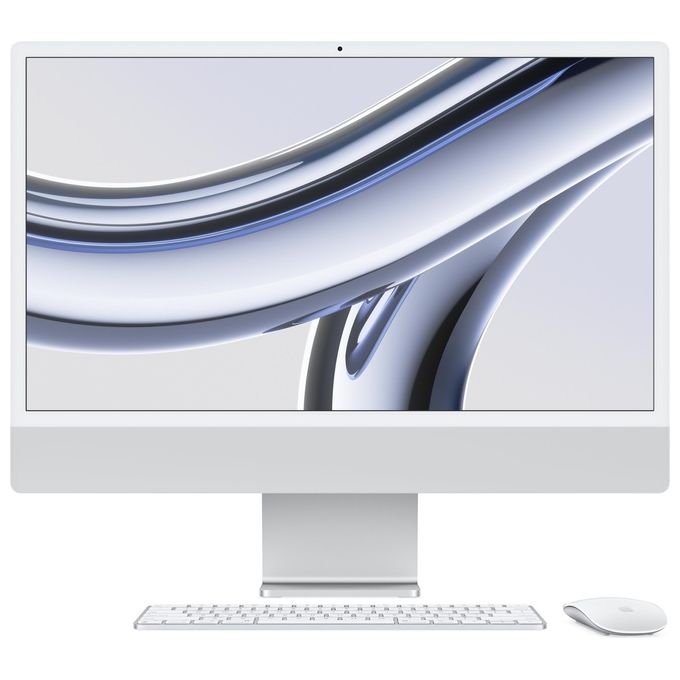 Apple iMac con Retina 24'' Display 4.5k M3 Chip Con 8?core Cpu E 8?core Gpu 256Gb Ssd Argento