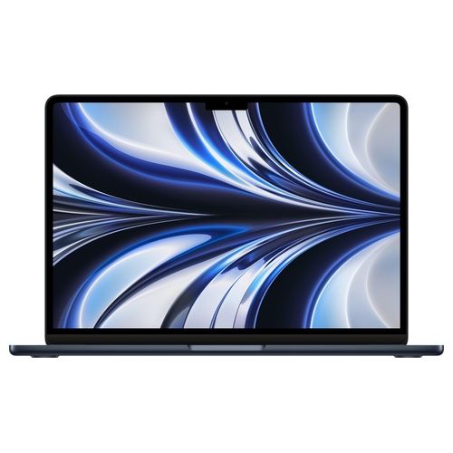 Apple Notebook MacBook Air 2022 con chip M2: display Liquid Retina 13,6", 8GB di RAM, 512GB SSD, tastiera retroilluminata; color​​​​​​​ Mezzanotte, tastiera QWERTY italiana
