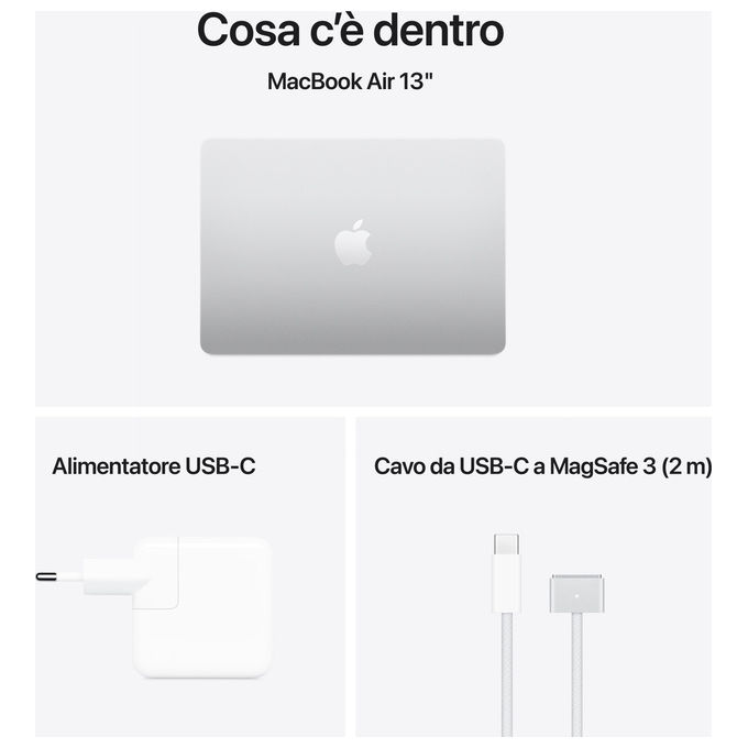 Image of Apple MacBook Air M4 13.6'' 16GB 256GB SSD Argento 2025 Ultraleggero Potente