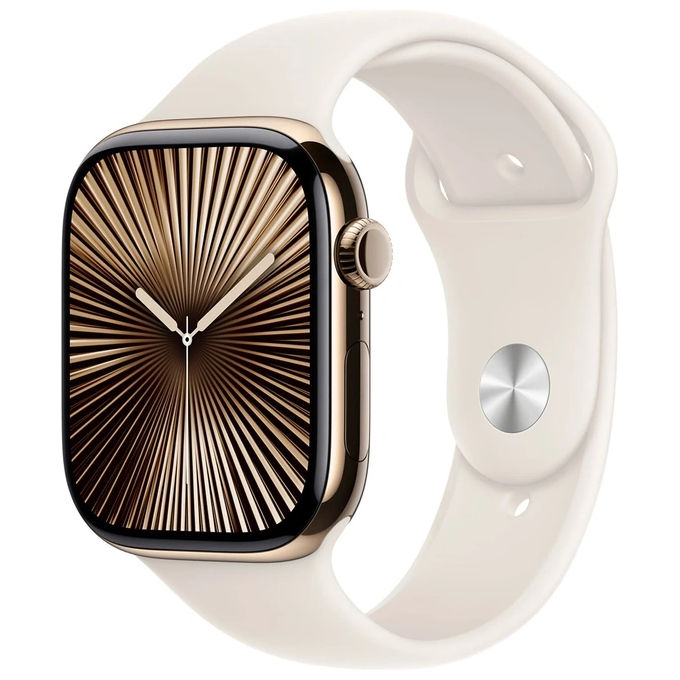 Apple Watch 10 42mm GPS + Cellular Cassa in titanio color oro con Cinturino Sport galassia - S-M