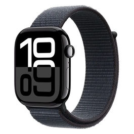 Watch 10 42mm GPS + Cellular Cassa in alluminio Jet Black con Sport Loop inchiostro