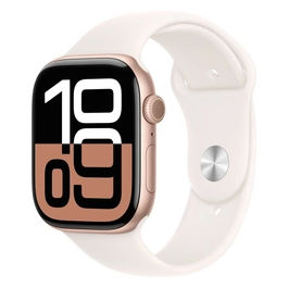 Watch 10 42mm GPS Cassa in alluminio oro rosa con Cinturino Sport rosa fard - S/M