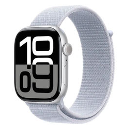 Watch 10 42mm GPS Cassa in alluminio color argento con Sport Loop nuvola azzurra