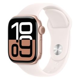 Watch 10 42mm GPS Cassa in alluminio oro rosa con Cinturino Sport rosa fard - S/M