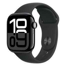 Watch 10 42mm GPS Cassa in alluminio Jet Black con Cinturino Sport nero - M/L