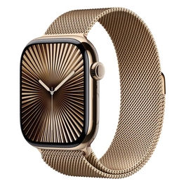 Watch 10 46mm GPS + Cellular Cassa in titanio color oro con Loop in maglia milanese color oro - S/M